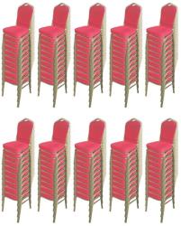 Comenzi-scaune Set scaune de evenimente stivuibile 100 bucati-rosu