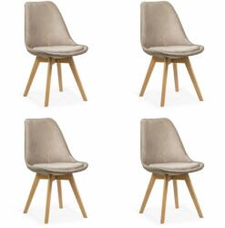 Chairs ON 4 scaune bucătărie-living catifea pe bej