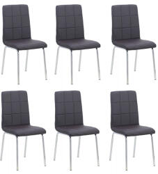 Comenzi-scaune Set 6 scaune de bucatarie cadrul metalic cromat-maro