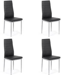 Comenzi-scaune Set 4 scaune bucătărie-negru