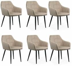 Chairs ON 6 scaune din catifea cu picioare metalice BUC 260 Bej