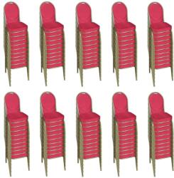 Comenzi-scaune Set scaune de evenimente stivuibile 100 bucati-rosu spatar oval