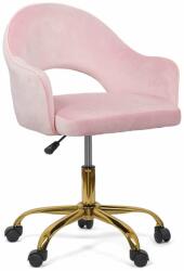 CHAIRS-ON Scaun din catifea cu baza aurie OFF 640 roz
