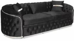 Chairs Deco Canapea extensibilă cu 3 locuri, tapițată negru Canapea