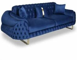 Chairs Deco Canapea 3 locuri structura metalică tapițerie catifea albastră