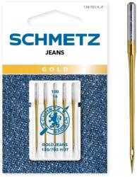 Schmetz Set 5 ace de cusut, Gold Jeans, finete 100, Schmetz 130/705 H-JT VES