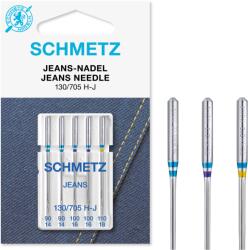 Schmetz Set combinat 5 ace de cusut, Jeans, finete 90-100-110, Schmetz 130/705 H-J VWS