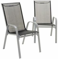 Garthen Set de 2 scaune de grădină stivuibile cu spătar înalt (ZGC34459_SL02)