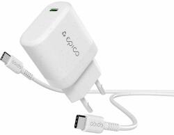 Epico Resolve 30W GaN hálózati töltő 1.2m USB-C kábellel - fehér