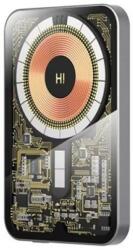 Hinovo Acumulator Extern Hinovo MB1-5000X Cyberpunk Style, 5000 mAh, incarcare Wireless, atasare magnetica, pentru iPhone (Gri) (918413)