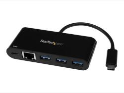 StarTech Hub USB Startech US1GC303APD, 1x USB 3.0, 1x USB-C, 1x RJ-45, 60 W (Negru) (US1GC303APD)