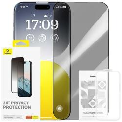 Baseus Folie de protectie Ecran Privacy Baseus Diamond pentru Apple iPhone 15 Plus, Sticla Securizata, Full Glue P60057405203-02