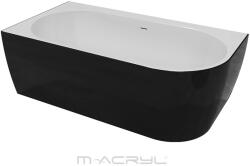 M-Acryl Harmony 159x84 cm balos szabadon álló akril kád, fényes fekete 12590 (12590)