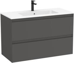 Roca Tenue 100 cm-es fürdőszobabútor szett matt fehér mosdóval, onyx A851935531 (A851935531)
