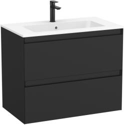 Roca Tenue 80 cm-es fürdőszobabútor szett matt fehér mosdóval, matt fekete A851934532 (A851934532)