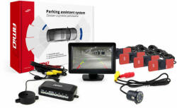 AMiO Parkolásérzékelő készlet tft01 4, 3" kamerával hd-308-led 4 fekete