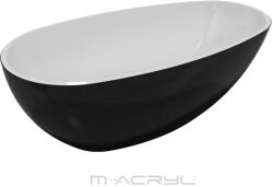 M-Acryl Vanilla 168x86 cm szabadon álló műmárvány kád, fényes fekete 12605 (12605)