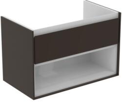 Ideal Standard Connect Air 80 cm fali mosdótartó szekrény nyitott polccal, matt sötétbarna E0827VY (E0827VY)