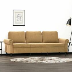 vidaXL 3 személyes barna bársony kanapé 180 cm (359546) - pepita
