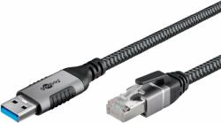 Goobay Cablu de retea USB 3.2-A la RJ45 LAN Cat. 6 FTP T-T 1m, Goobay G70299 (G70299)