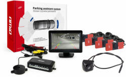 AMiO Parkolásérzékelő készlet tft01 4, 3" hd-310 kamerával, 4 fekete ér