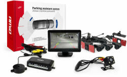 AMiO Parkolásérzékelő készlet tft01 4, 3" hd-315 led kamerával, 4 feket