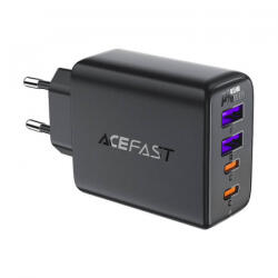 ACEFAST Wall Charger A61 hálózati töltő, gyorstöltés, 45W, 3A, 2 X USB-A - 2 X USB-C fekete