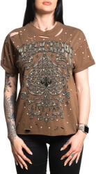 AFFLICTION тениска за жени affliction - polaris - ликьор кафе - aw26151-cofl