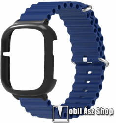 Huawei Honor Watch 4, Okosóra szilikon szíj, tok, csőszerkezetes, Sötétkék, Fekete