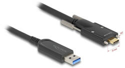 Delock Aktív optikai kábel USB 10 Gbps-A apa - USB Type-C apa csatlakozó csavarokkal az oldalain, 10 m (83206)
