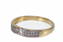 Ékszershop Bicolor köves arany eljegyzési gyűrű (1266980)