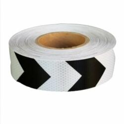ALM Rola banda reflectorizanta alba cu sageata neagra 5cm x 45metri (ALM 261022-5)