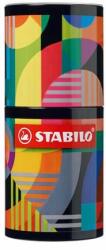 STABILO Rostirón készlet, hengeres fém doboz, 1 mm, STABILO "Pen 68 ARTY", 45 különbözõ szín (45 db)