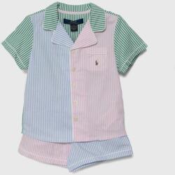 Ralph Lauren gyerek pamut pizsama sima - többszínű 136-138
