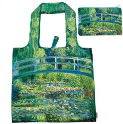 Fridolin ECO bevásárló táska újrahasznosított műanyag palackból 48x60cm, összehajtva 15x12cm-es tasakban, Monet: Híd a tavirózsák felett (40558)