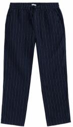 KnowledgeCotton Apparel KnowledgeCotton Apparel Loose Striped Linen Pants - Blue - XXL (P41871)