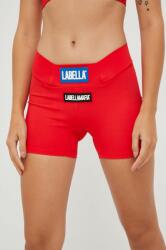 Labellamafia edzős rövidnadrág Go On női, piros, nyomott mintás, közepes derékmagasságú - piros L