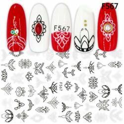  Körömmatrica - F567 black white