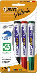 BIC Flipchart- és táblamarker készlet, 1, 4 mm, kúpos, BIC" Velleda ecolutions", 4 különböző szín (BC8757151) - onlinepapirbolt
