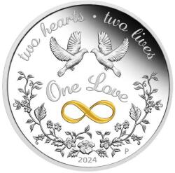  One Love" 2024 - 1 Oz - ezüst ajándékérme (készleten 2024 6.10. )
