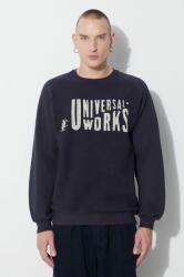 Universal Works pamut melegítőfelső Mystery sötétkék, férfi, nyomott mintás, 29183 - sötétkék M