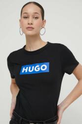 Hugo Blue pamut póló női, fekete - fekete S - answear - 17 990 Ft