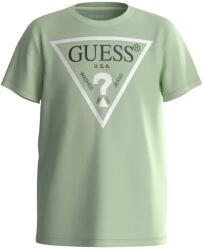 GUESS Бледо зелена тениска с къс ръкав за мини момче с бяло лого Guess