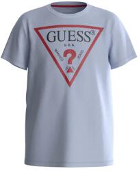 GUESS Бледо синя тениска с къс ръкав за мини момче с червено лого Guess