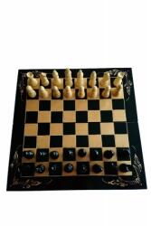 Magic Puzzle Box Nagy kézzel készített fa sakkkészlet 50x50-es sakktábla doboz sakkfigura backgammon fekete (_163bdf8e5)