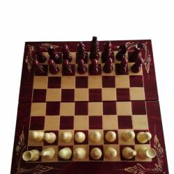 Magic Puzzle Box Kézzel készített fa sakkkészlet sakktábla doboz fa sakkfigurák backgammon dáma piros (_ddc622cbb)