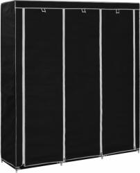  Dulap cu bare și compartimente, negru, 150x45x175 cm (282453) Garderoba