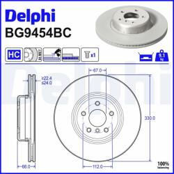 DELPHI Disc frana DELPHI BG9454BC (BG9454BC) - automobilus