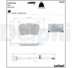 DELPHI set placute frana, frana disc DELPHI LP5072EV (LP5072EV)
