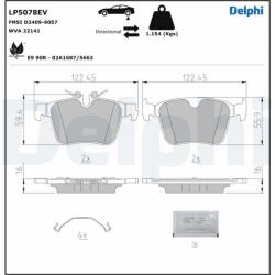 DELPHI set placute frana, frana disc DELPHI LP5078EV (LP5078EV)